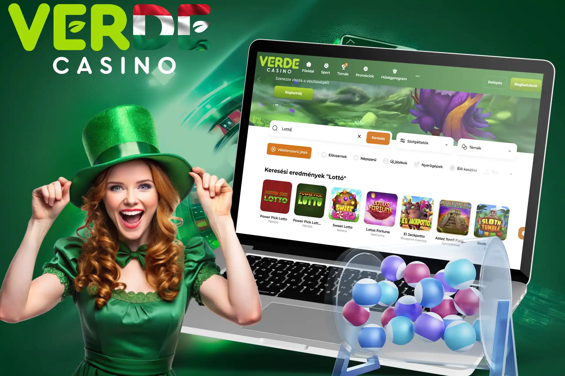 A Verde Casino számos különféle lottó játékot kínál