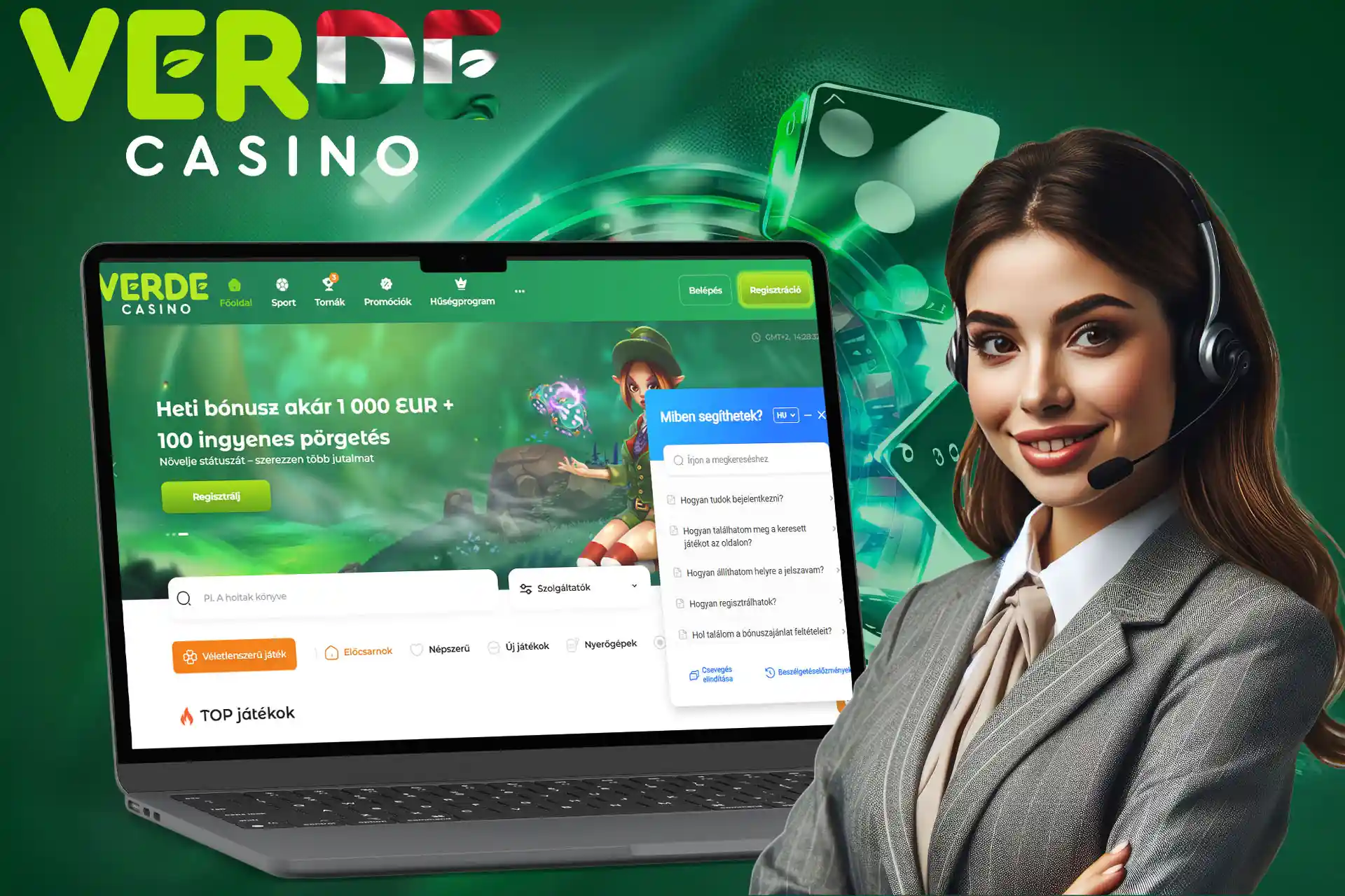 Verde Casino ügyfélszolgálati csapata