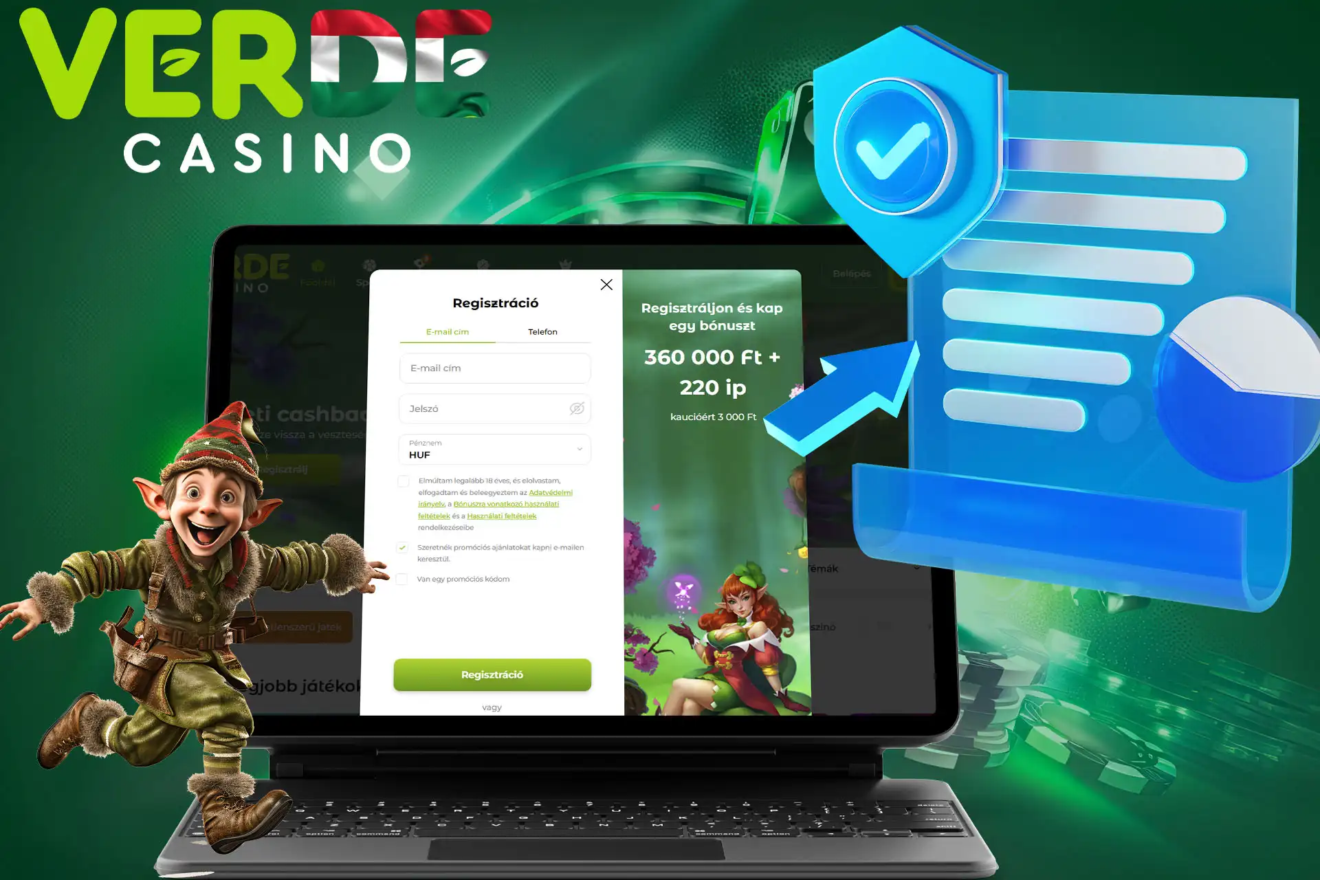 Menjen keresztül a regisztrációs folyamat Verde Casino in Hungary és élvezze a játékélményt